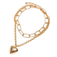 Heart Charm Chain Linked Necklace