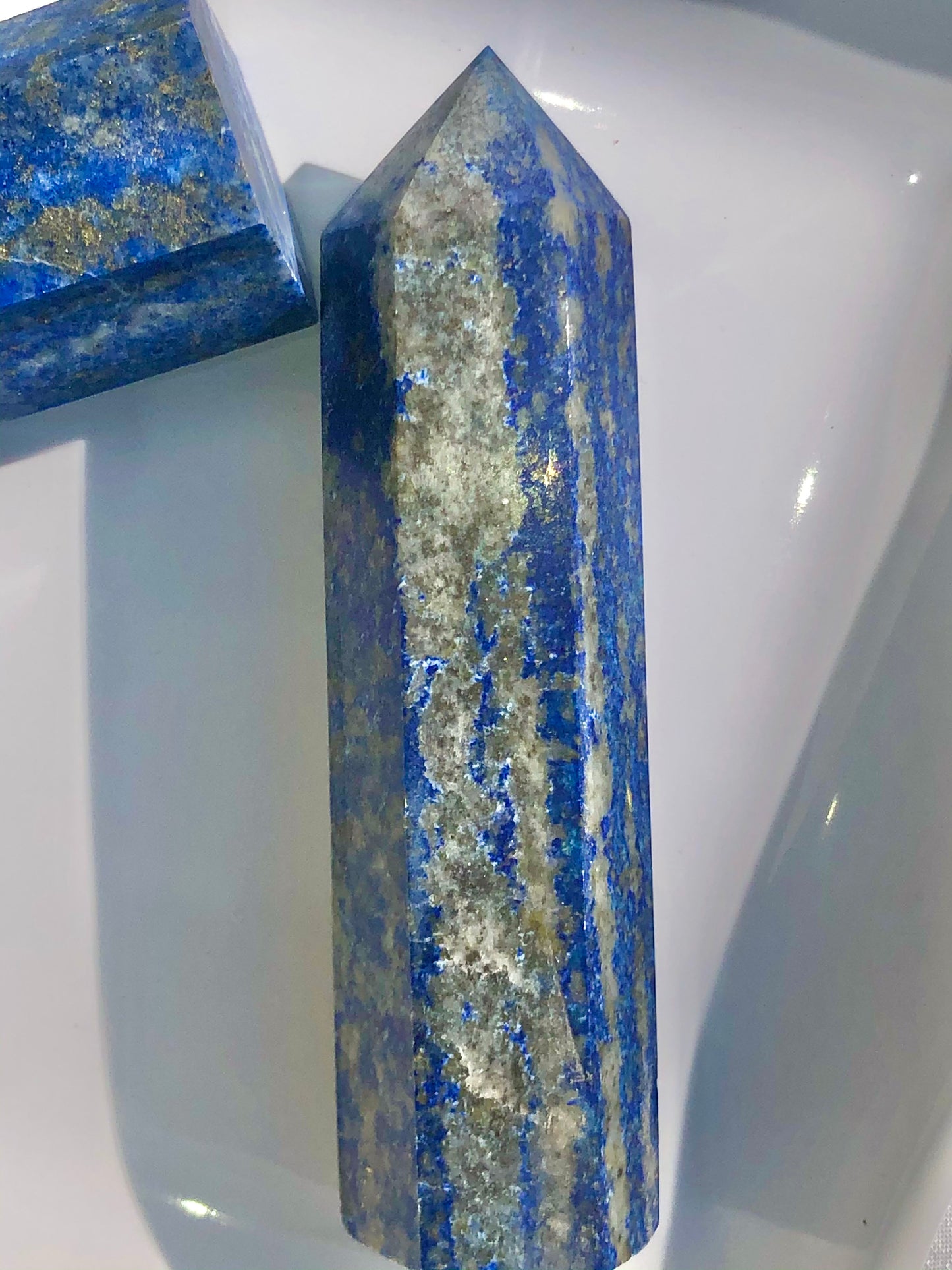 Polished Lapis Lazuli Point Crystal