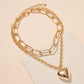 Heart Charm Chain Linked Necklace